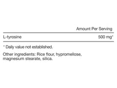 Closeup of Momentous Tyrosine capsules highlighting pure formulation.