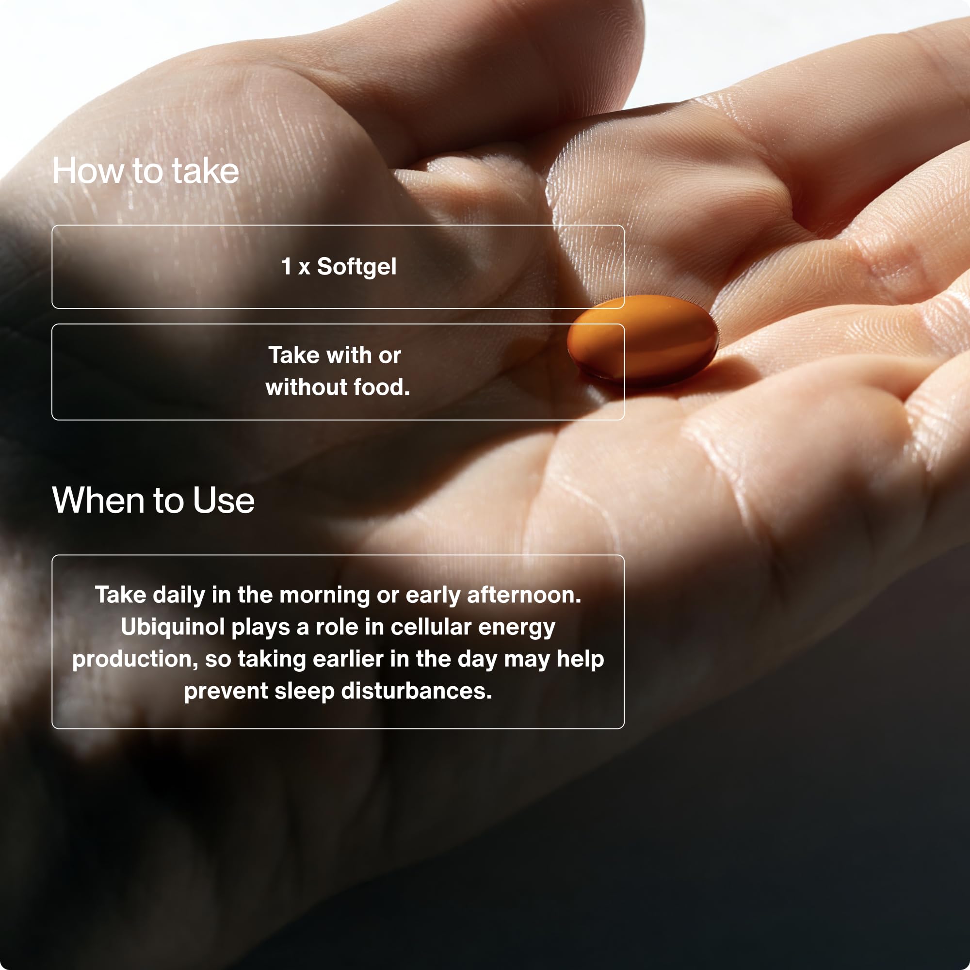 Momentous Ubiquinol softgel capsules close-up emphasizing smooth texture