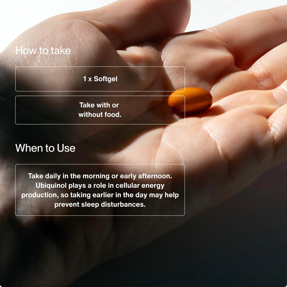 Momentous Ubiquinol softgel capsules close-up emphasizing smooth texture