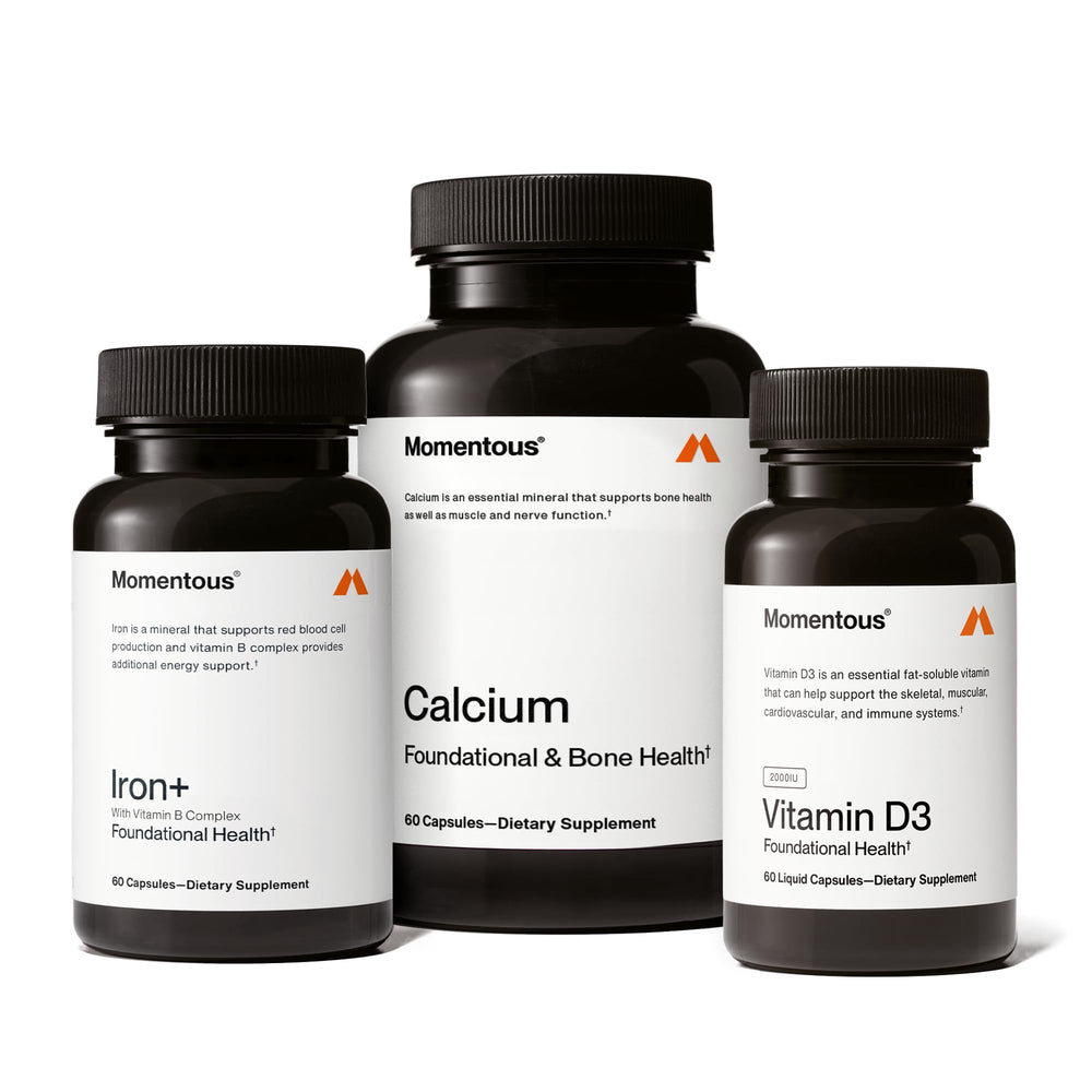 Momentous Women's Three bundle bottle front for active lifestyles