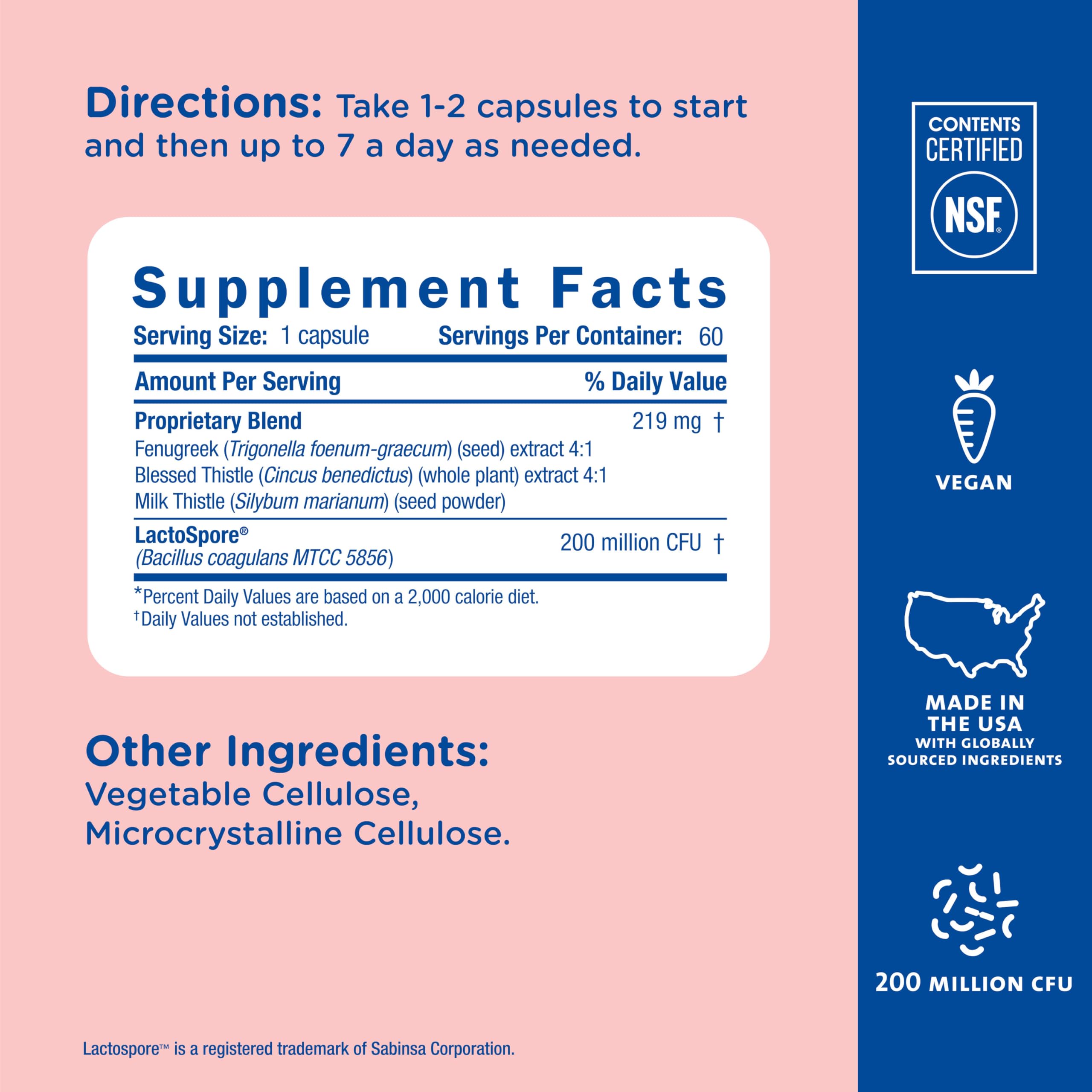 Mommy's Bliss vegan dairy-free ingredients icons: suitable for vegan and sensitive diets.