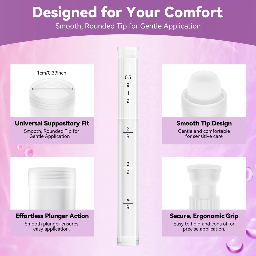Momsnug applicator with dosage markings from 0.5 to 4 grams for controlled use.
