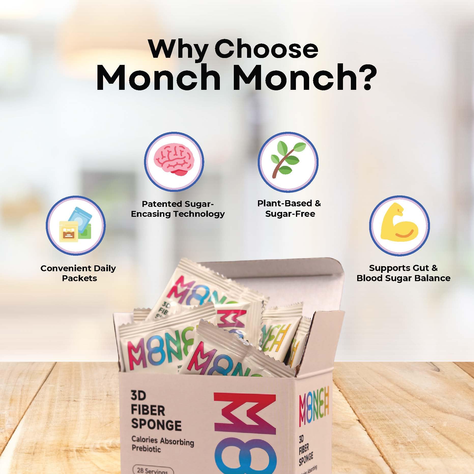 Monch Monch konjac gum matrix illustration highlights smooth texture and gentle digestion