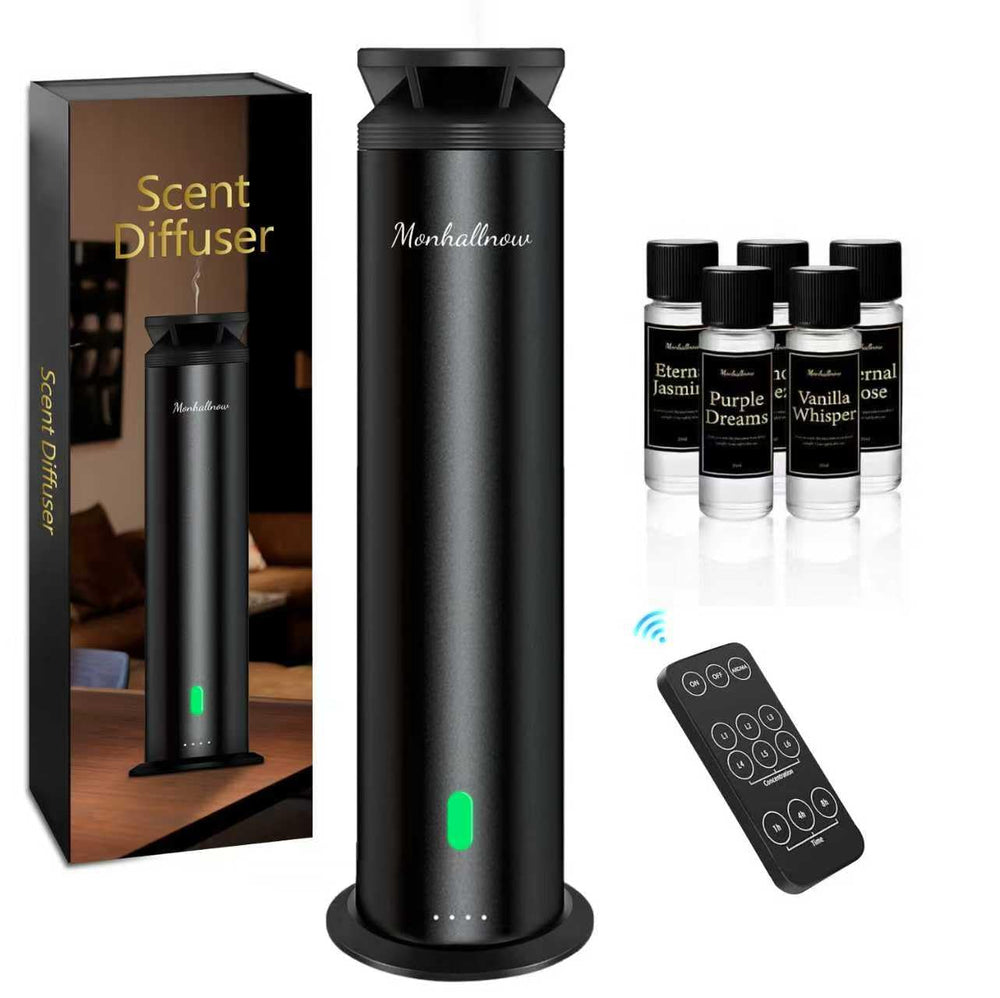 Monhallnow waterless diffuser tower Ultra Black elevates premium home ambiance