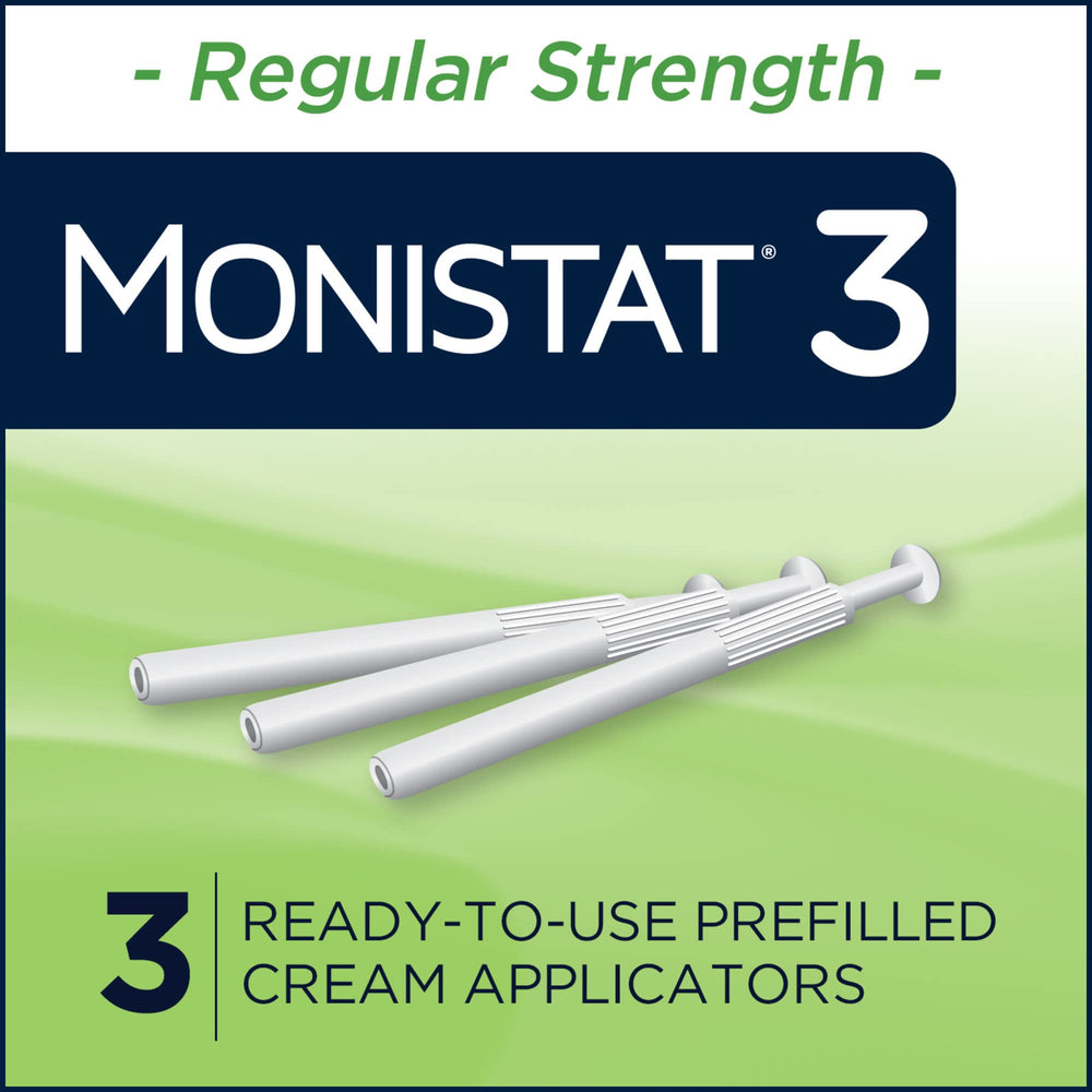 Monistat 3-Day label shows 200 mg miconazole nitrate for targeted action.