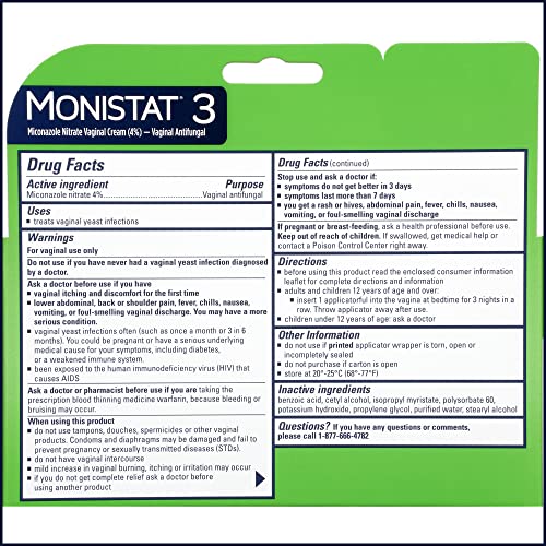 Monistat 3-Day pre-filled applicators for simple, mess-free treatment.