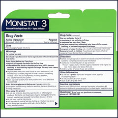 Monistat 3-Day pre-filled applicators for simple, mess-free treatment.
