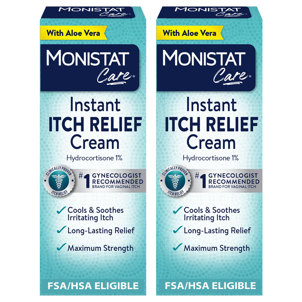 Monistat Instant Itch Relief Cream 2-pack box for quick itch relief