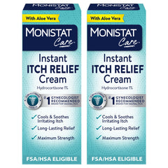 Monistat Instant Itch Relief Cream 2-pack box for quick itch relief