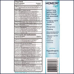 Monistat Instant Itch Relief Cream tube front showing label for quick relief