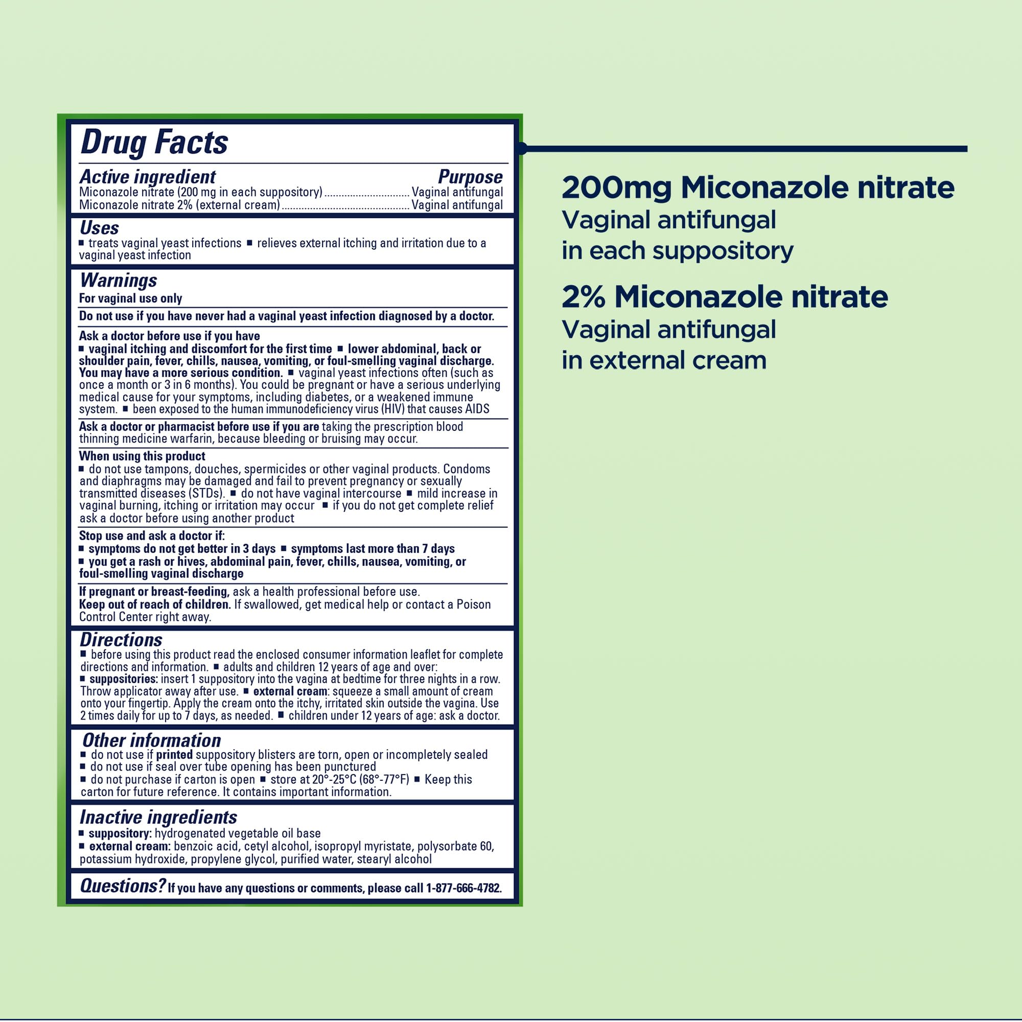 Monistat overnight suppository designed for bedtime use