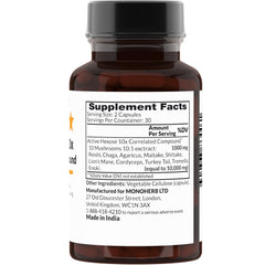 MONOHERB Active Hexose 10x capsules offer a convenient, additive-free daily supplement.