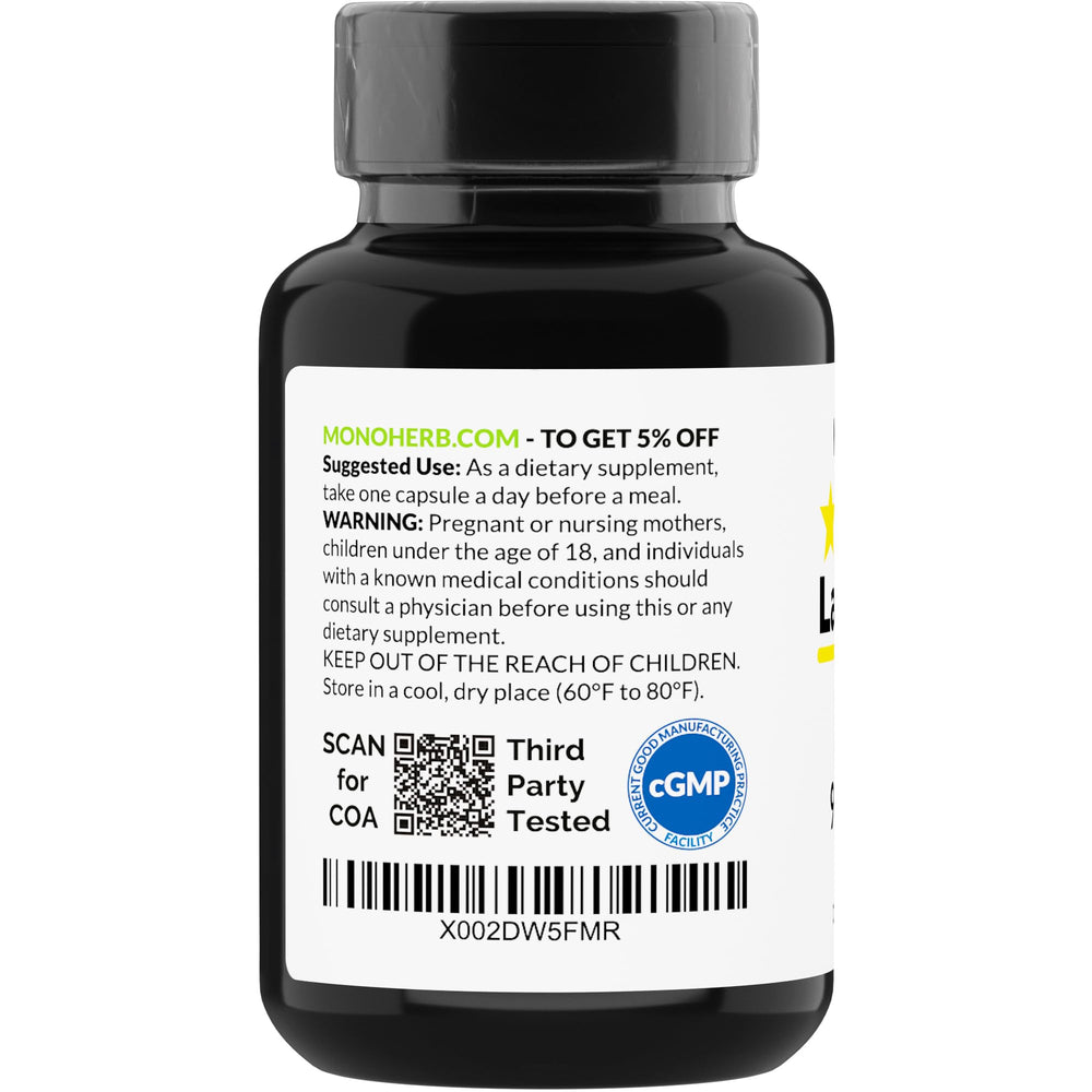 MONOHERB Lactoferrin packaging and 90 capsules support daily choices.