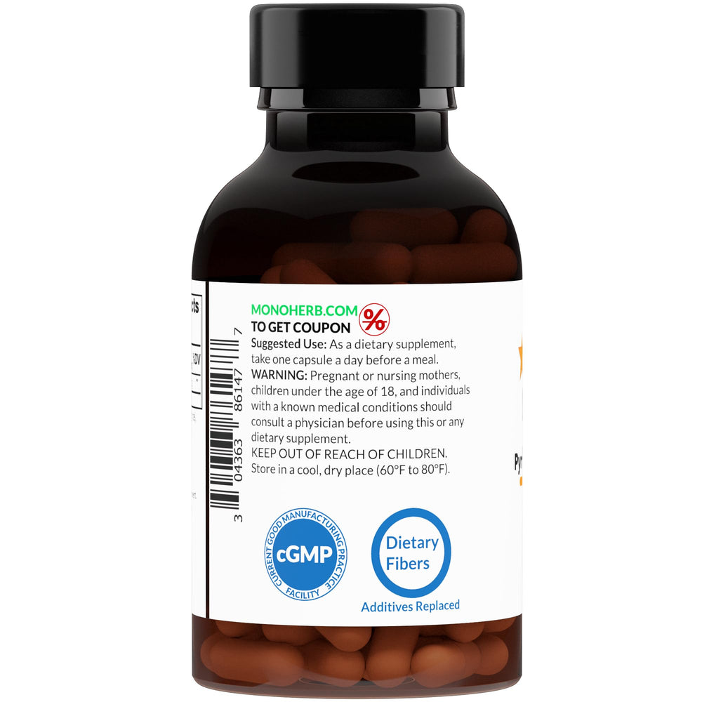 MONOHERB PQQ serving shows a 40 mg daily dose option.