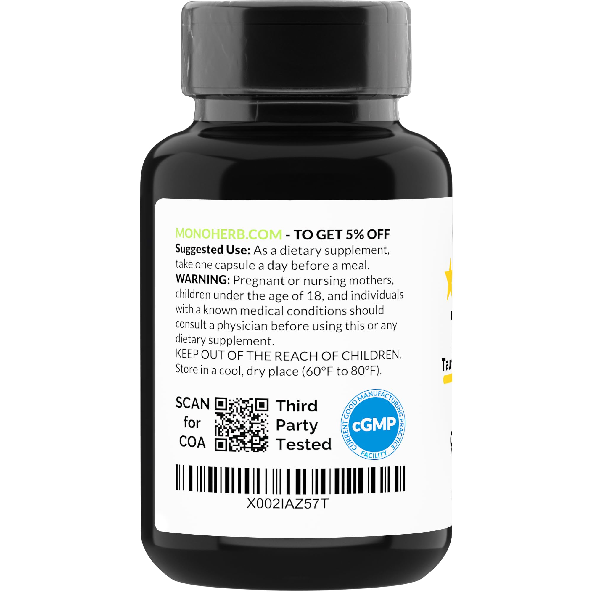 MONOHERB TUDCA packaging highlights USA-made quality
