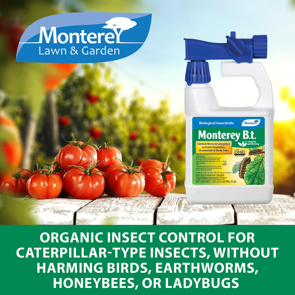 OMRI-listed Monterey B.t. label for organic gardening