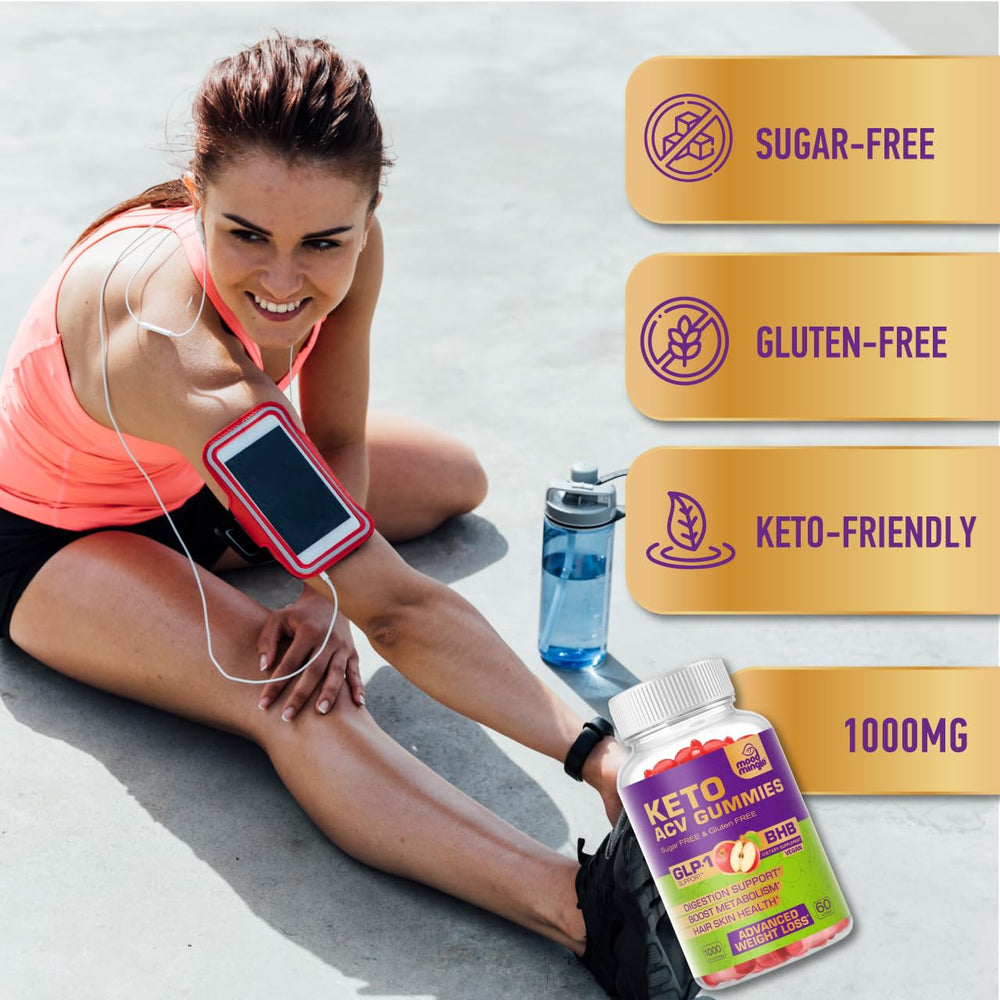 Mood Mingle keto-ACV gummies-pack shows gluten-free, sugar-free option for daily fat management.