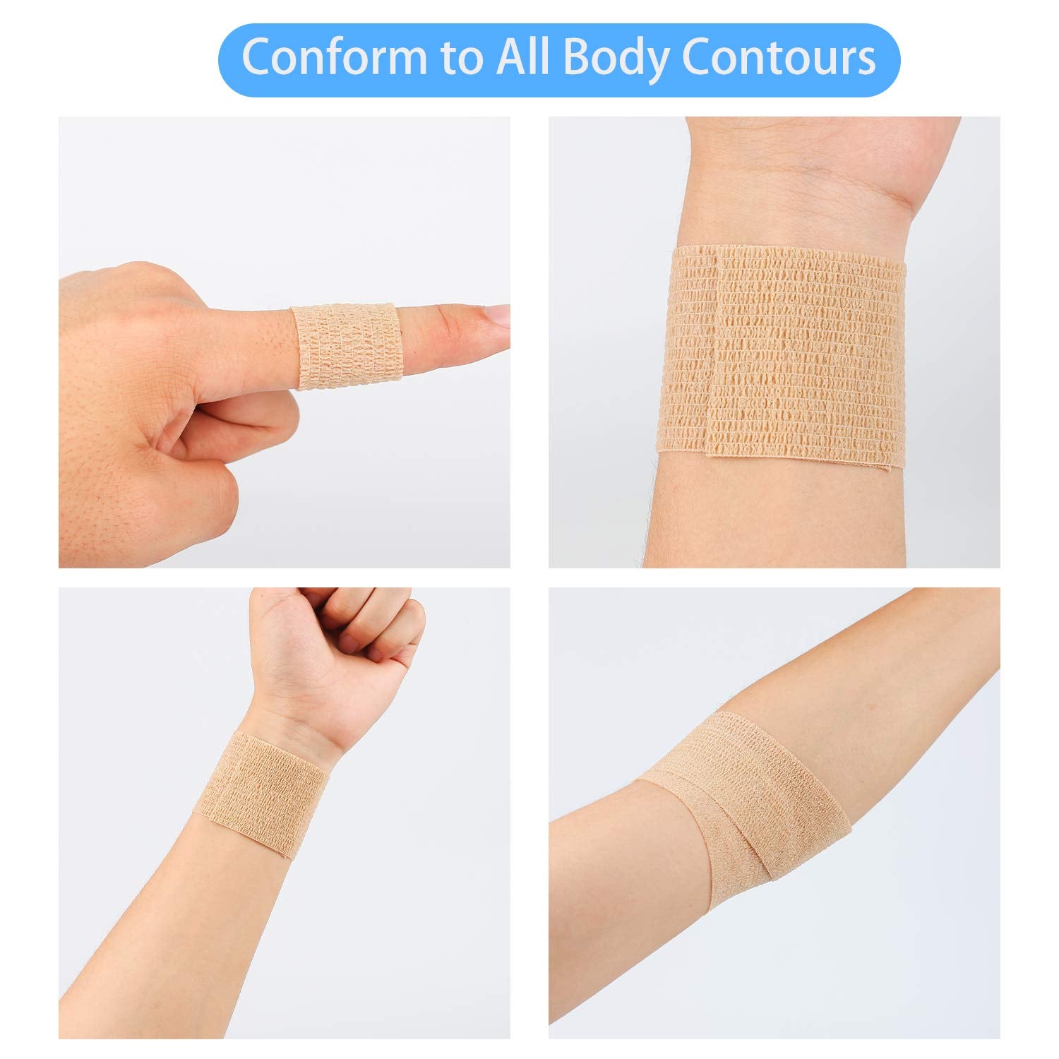 Mooerca wrap applied to the knee during activity