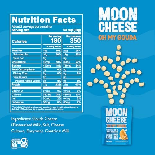 Moon Cheese 2oz packaging trio display ready for pantry or travel
