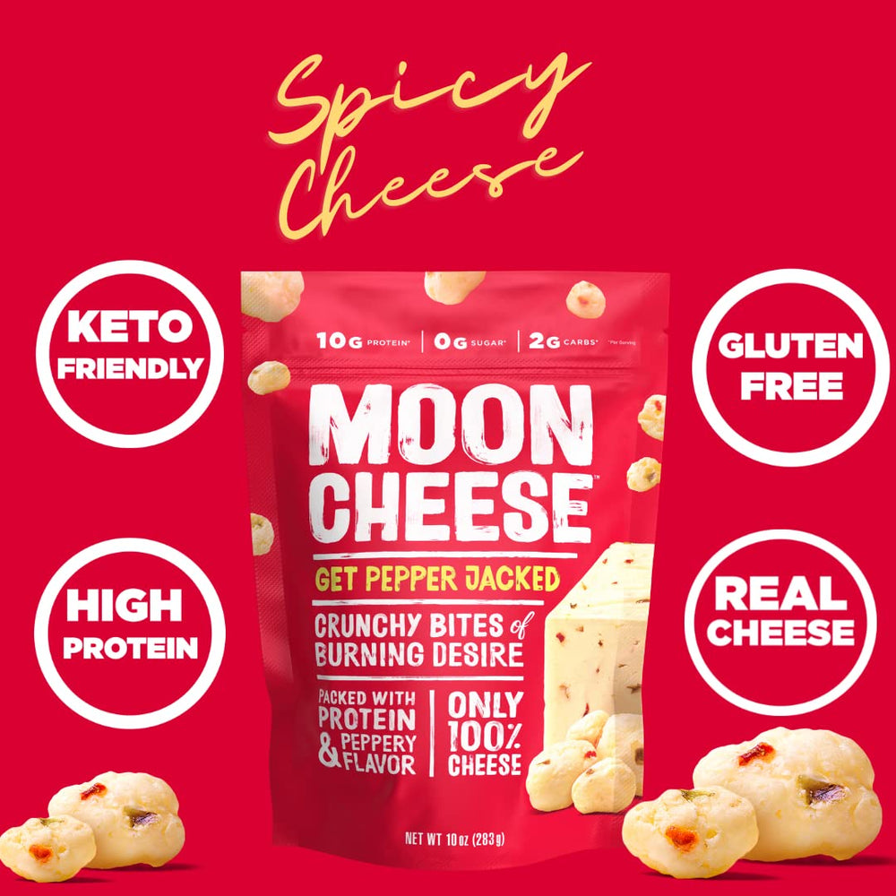 Moon Cheese Bites Pepper Jacked bite with tangy pepper jack flavor
