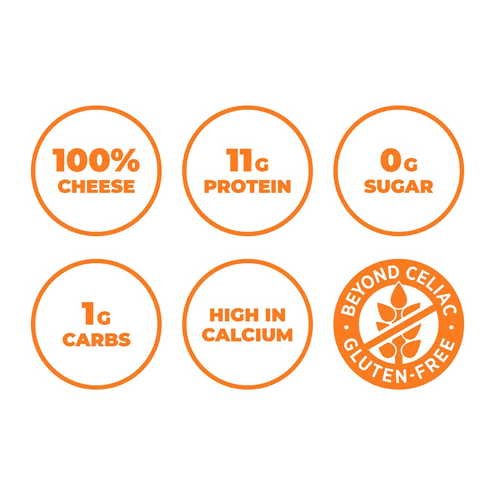 Moon Cheese Cheddar Believe It supplies 25% DV calcium in each bite