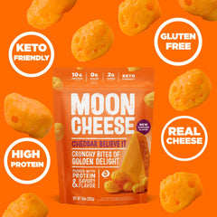Moon Cheese Cheddar Believe It kid lunchbox option with cheddar bites