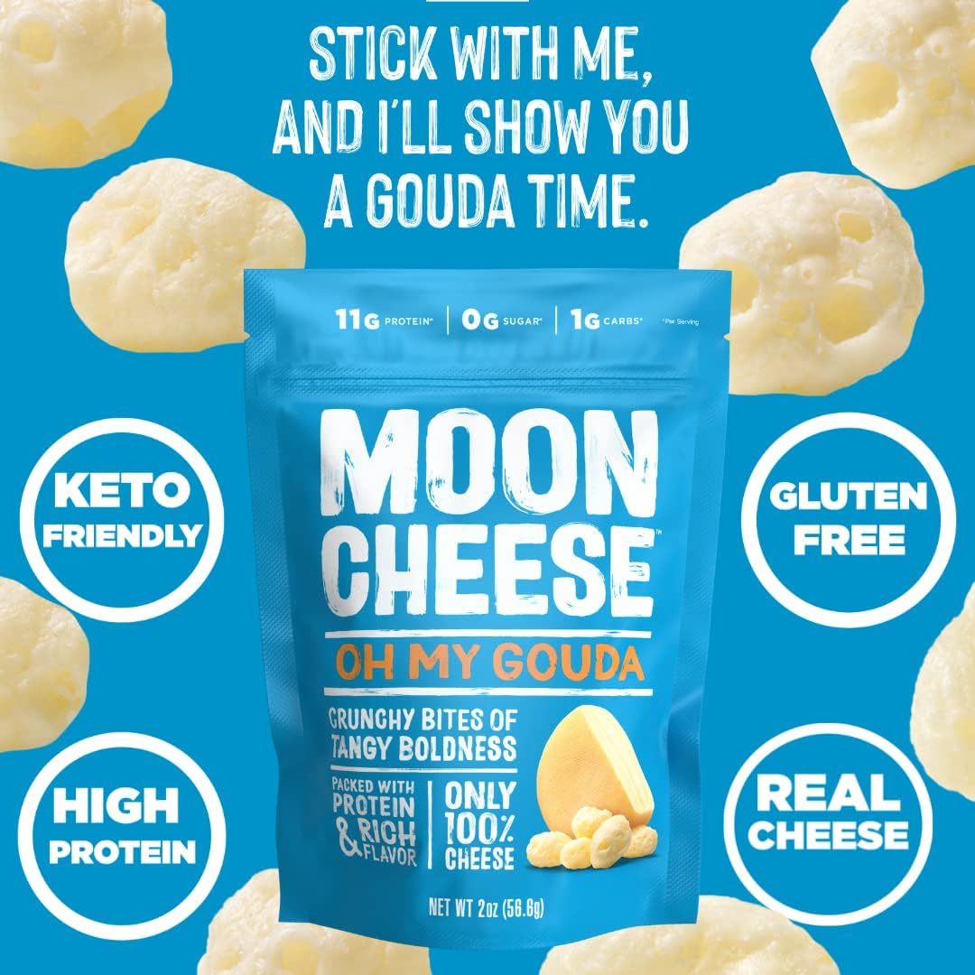 Moon Cheese Crunchy bites for on-the-go snacking anywhere.