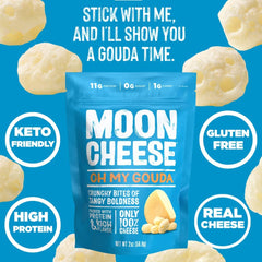 Moon Cheese Crunchy bites for on-the-go snacking anywhere.