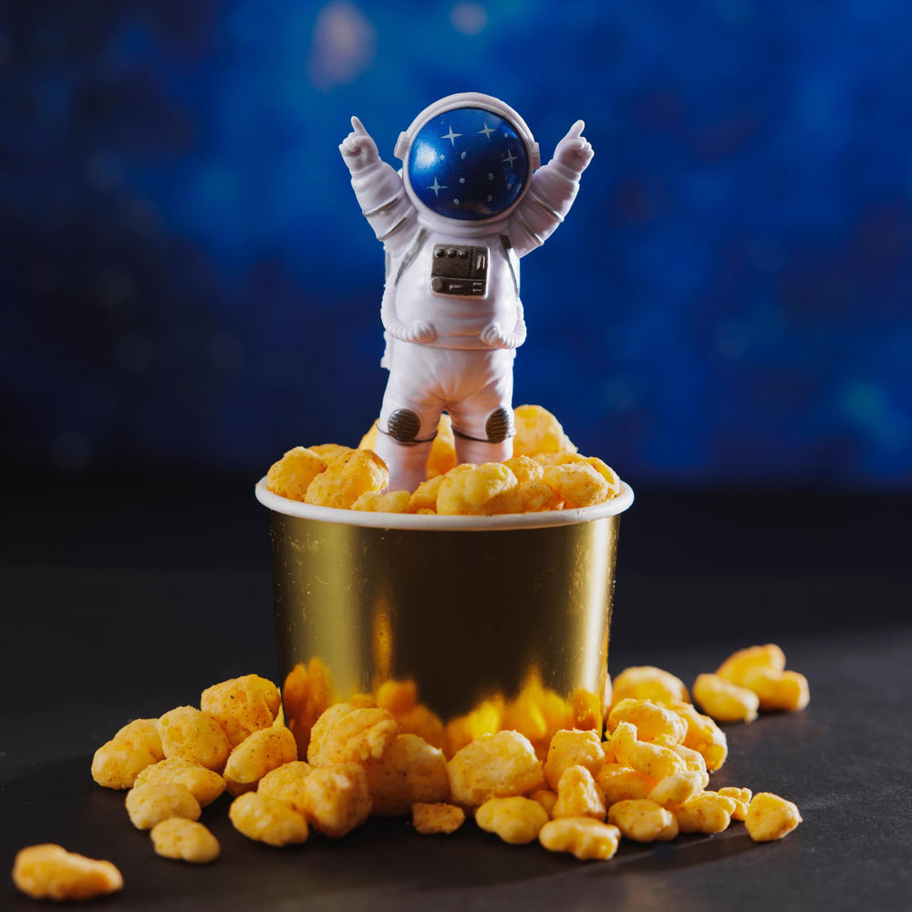 Moon Cheese Crunchy texture detail on Space Spice bites.