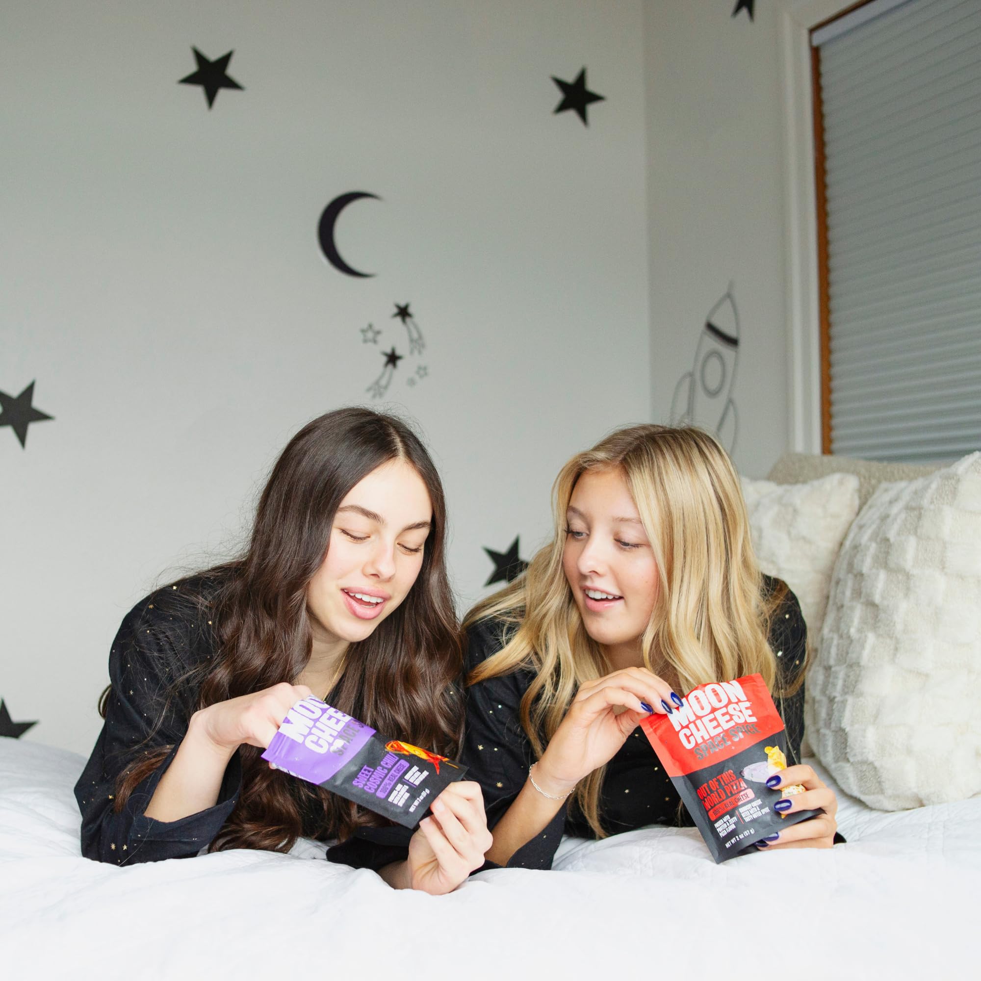 Moon Cheese Gluten-free packaging on shelf, grab-and-go snack.