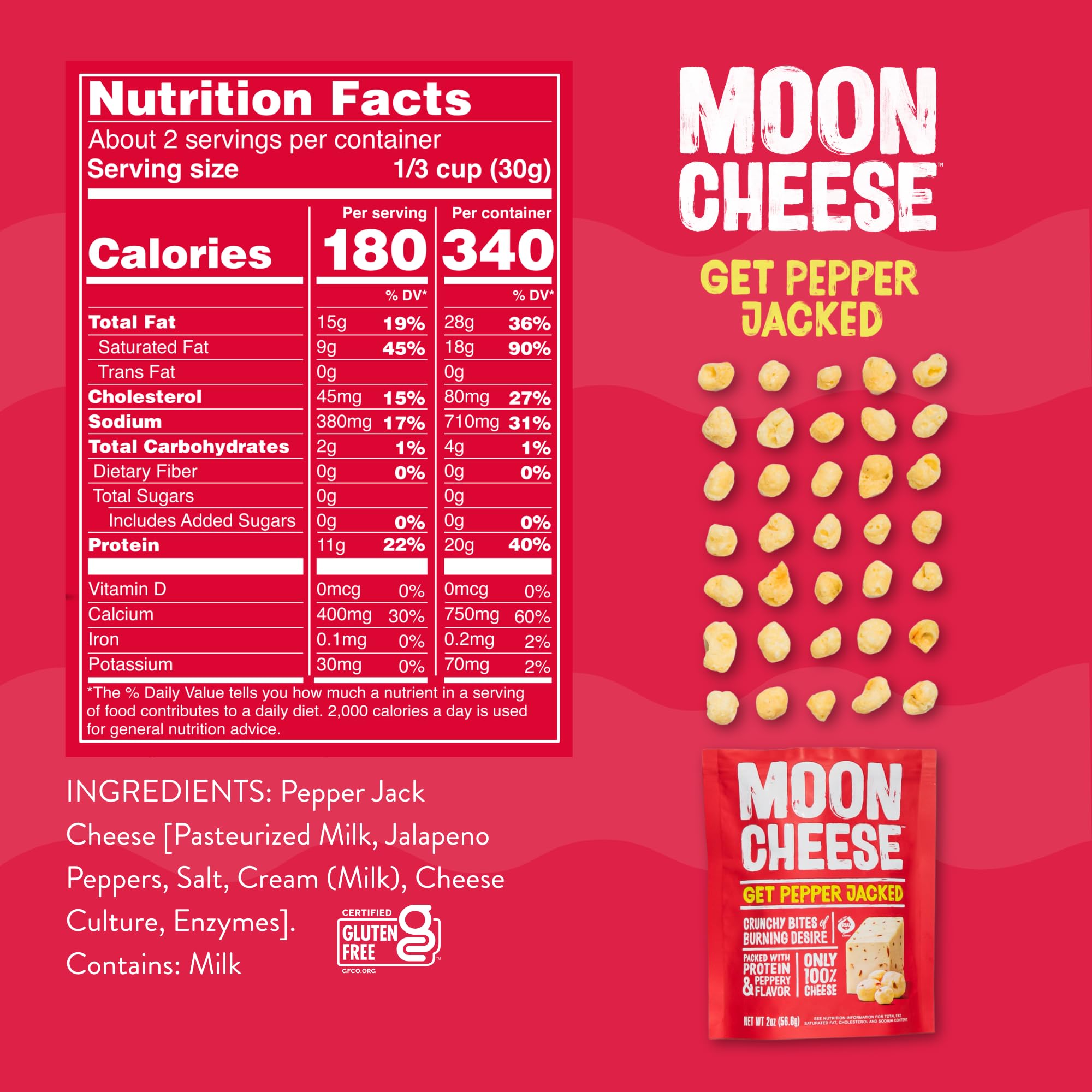 Moon Cheese gouda-flavor bites close-up displaying creamy savory notes