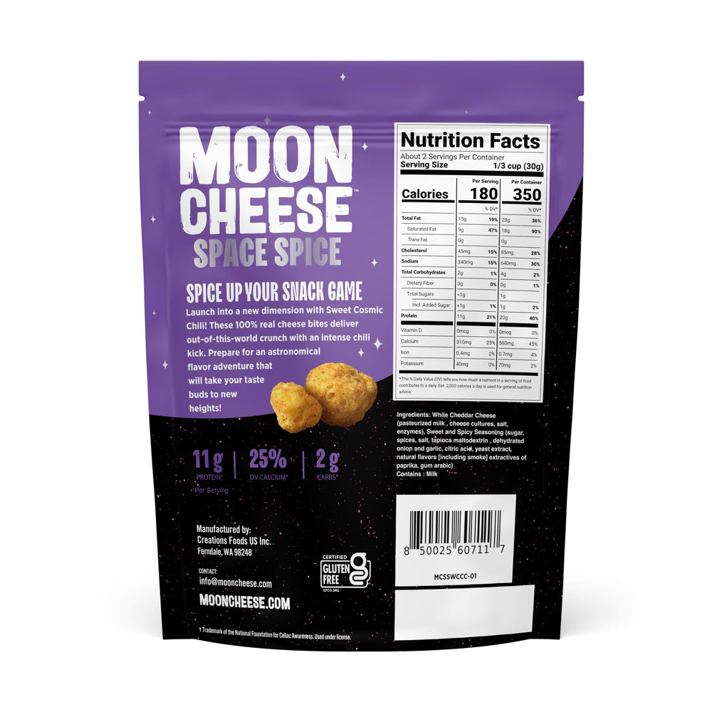 Close-up of Space Spice crunch to emphasize crispy texture and bold chili flavor.