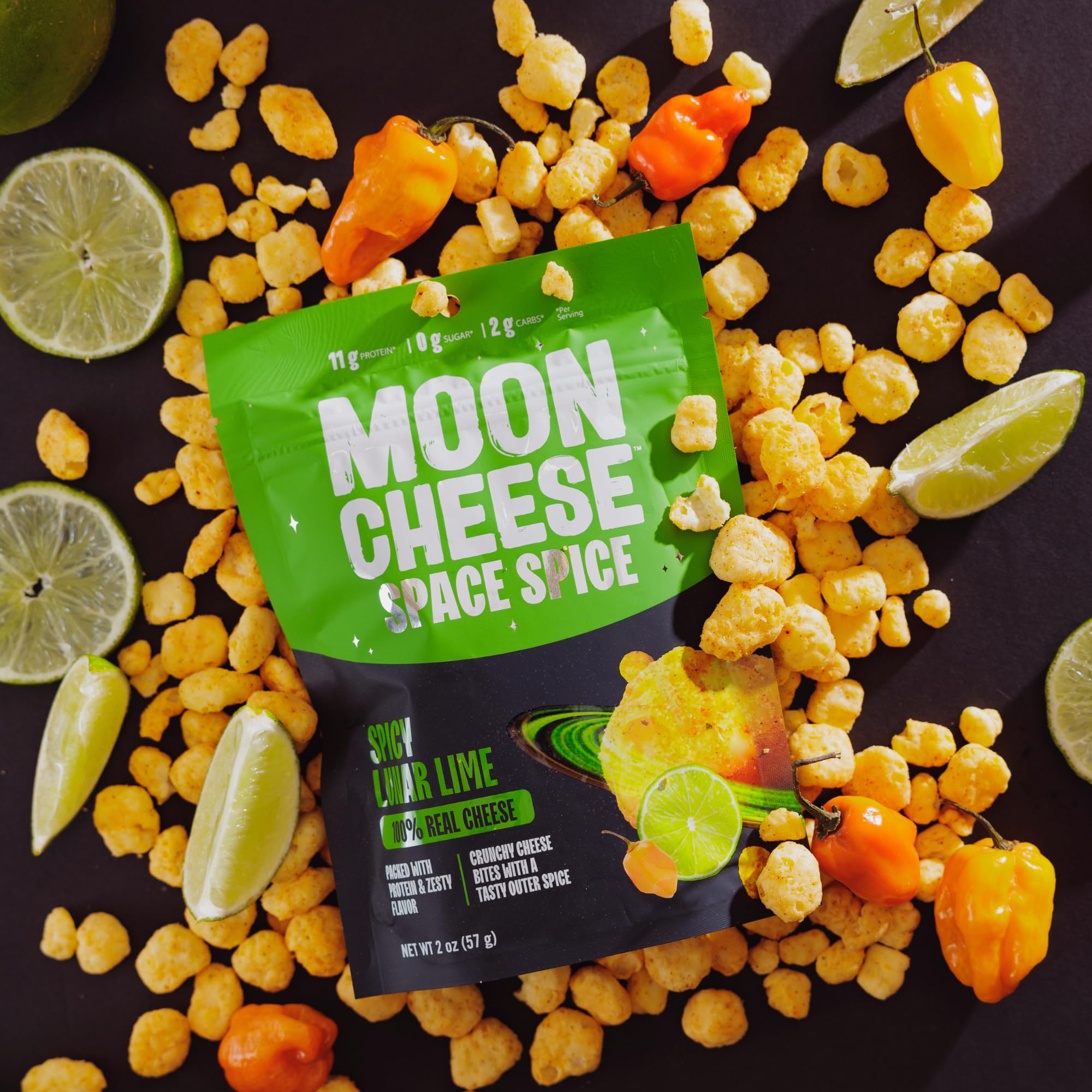 Moon Cheese Space Spice on-the-go shot for quick, satisfying keto snack