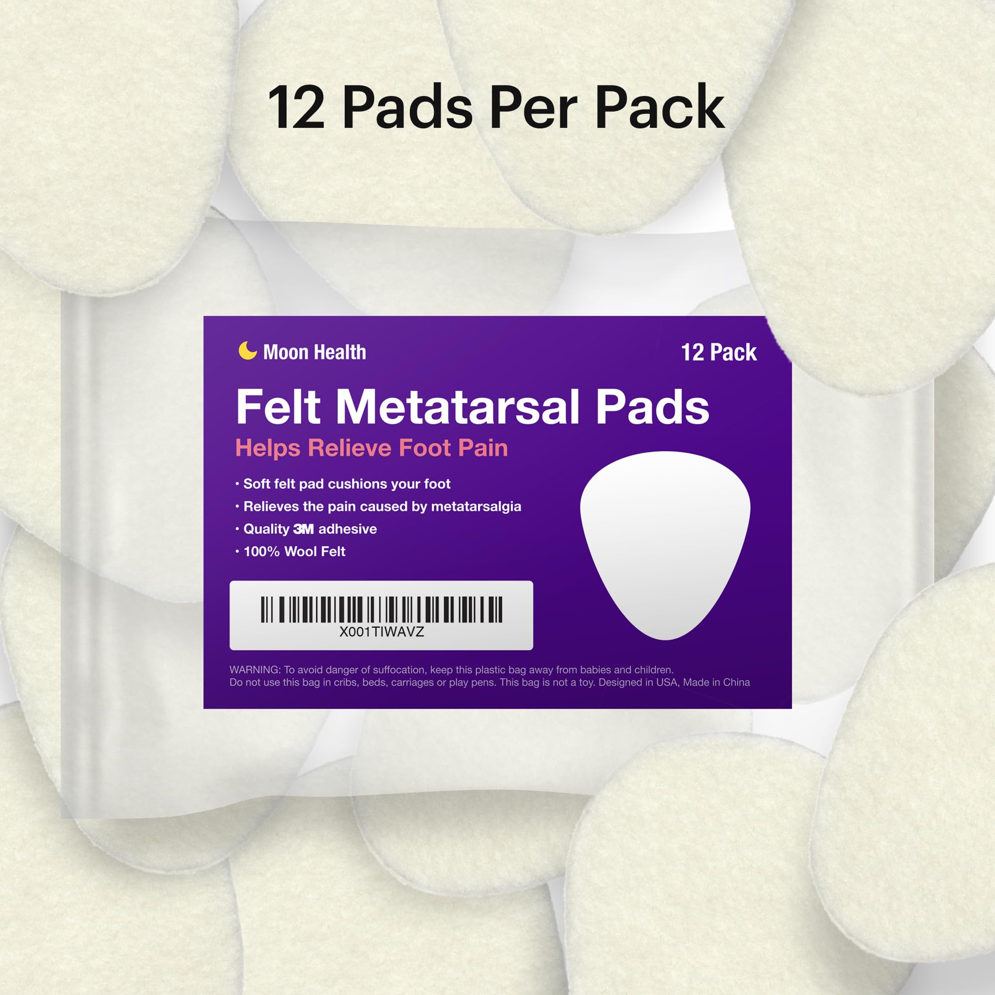 Moon Health metatarsal pads for men and women suited for daily wear