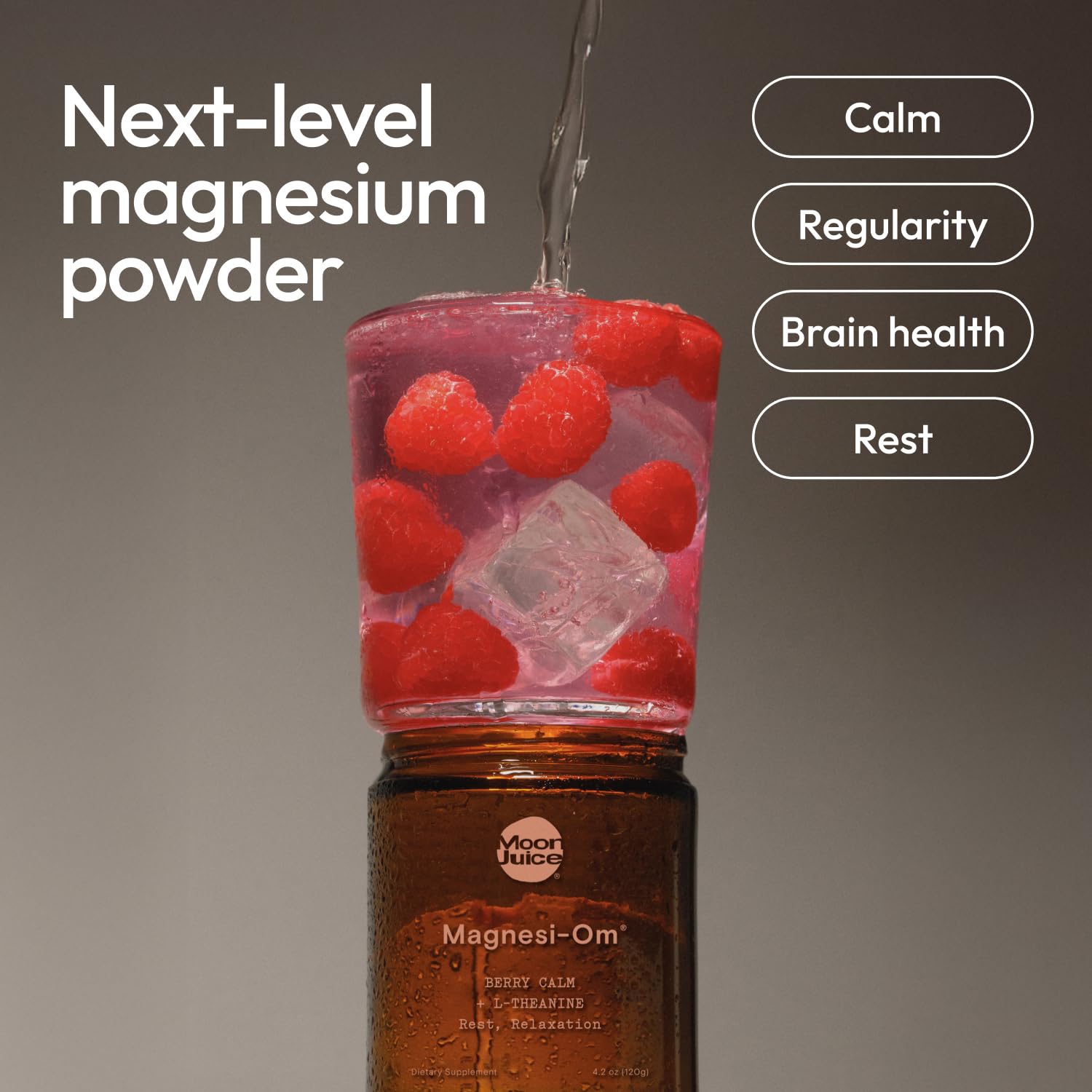 Moon Juice Magnesi-Om Berry Jar scoop-dispense view showing serving size.