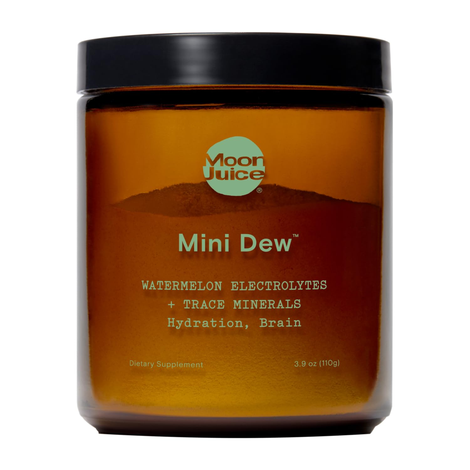 Moon Juice Mini Dew tub front, sugar-free hydration for daily use.