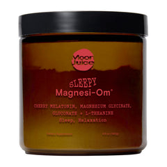 Moon Juice Sleepy Magnesi-Om tub label highlighting sugar-free sleep support.