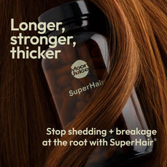 Moon Juice SuperHair capsules close-up highlighting convenient daily use