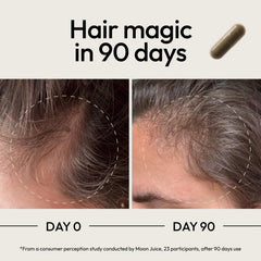 Moon Juice SuperHair featuring saw palmetto and pumpkin seed for follicle support