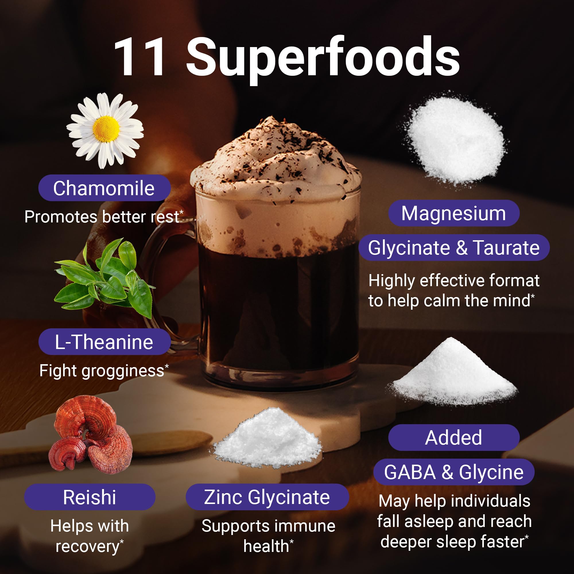 MoonBrew Nighttime Extra Strength Magnesium Hot Cocoa in a mug.