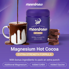 MoonBrew scoop dispensing powder into cup for easy nightly prep.