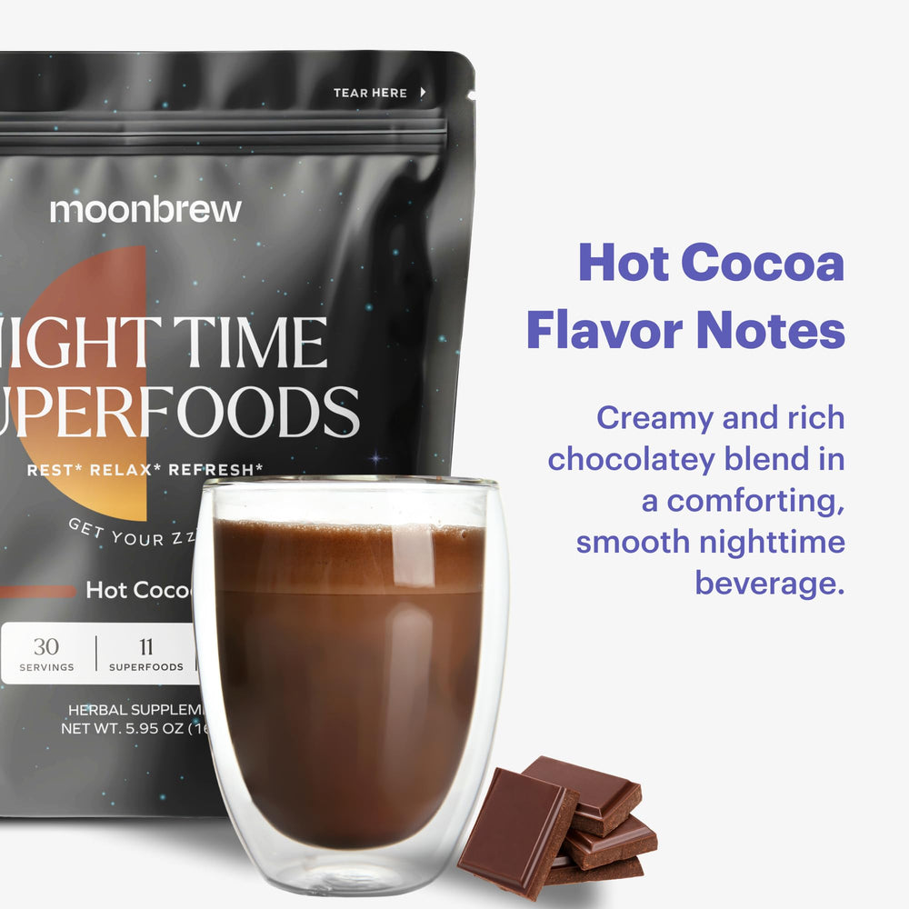 MoonBrew Nighttime Magnesium Hot Cocoa vegan and sugar-free moments