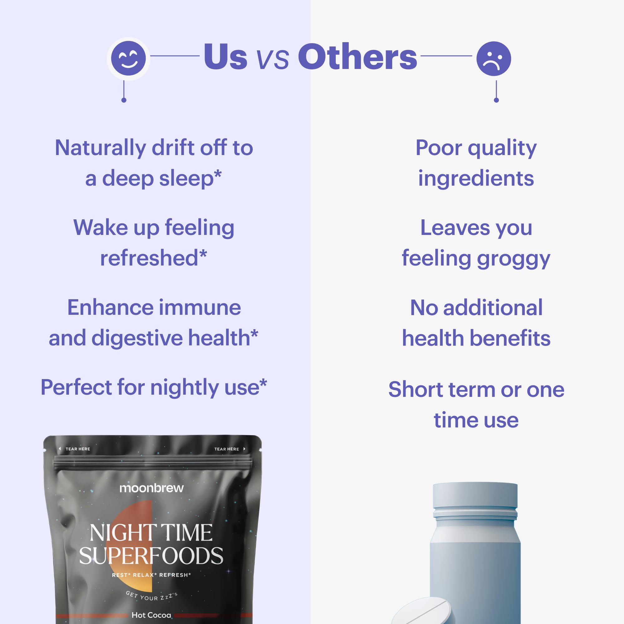 MoonBrew Nighttime Magnesium Hot Cocoa preparation with warm milk for a cozy night