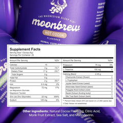 MoonBrew Nighttime cocoa steaming cup illustrates a soothing bedtime ritual.