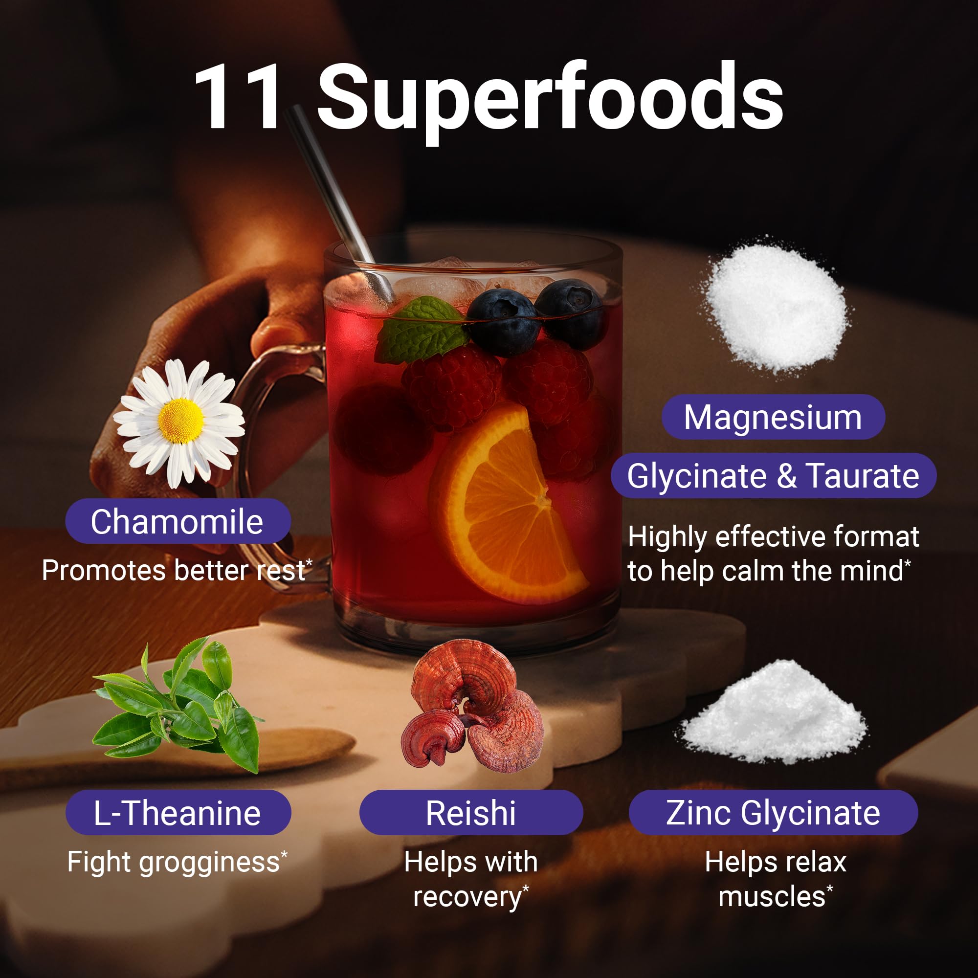 MoonBrew sugar-free berry flavor in a mug ready to sip.