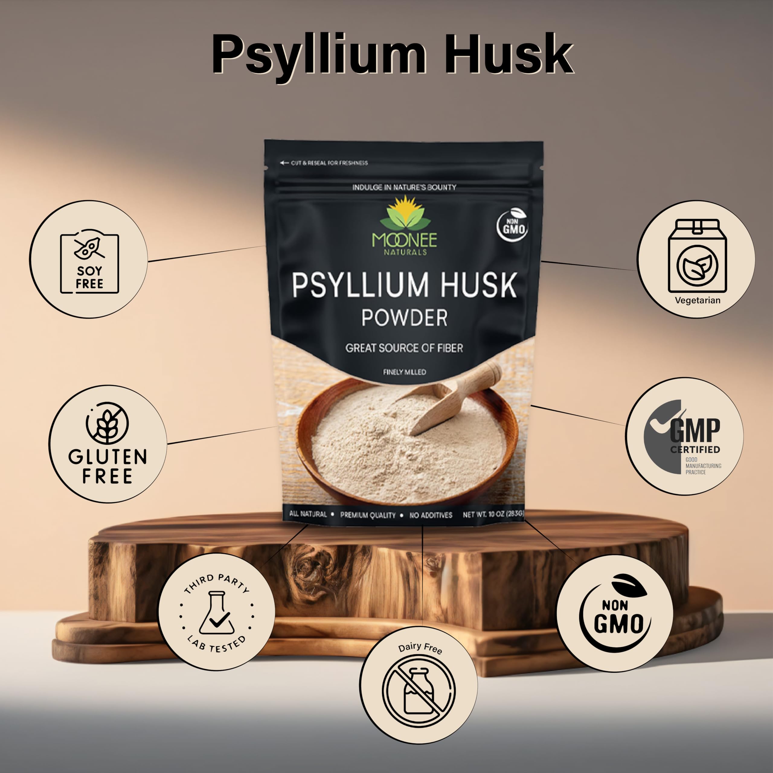Moonee Naturals, recetas rápidas con psyllium para fibra fácil