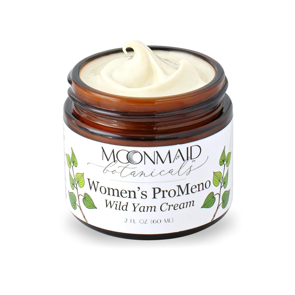MoonMaid ProMeno Wild Yam Cream on a vanity display