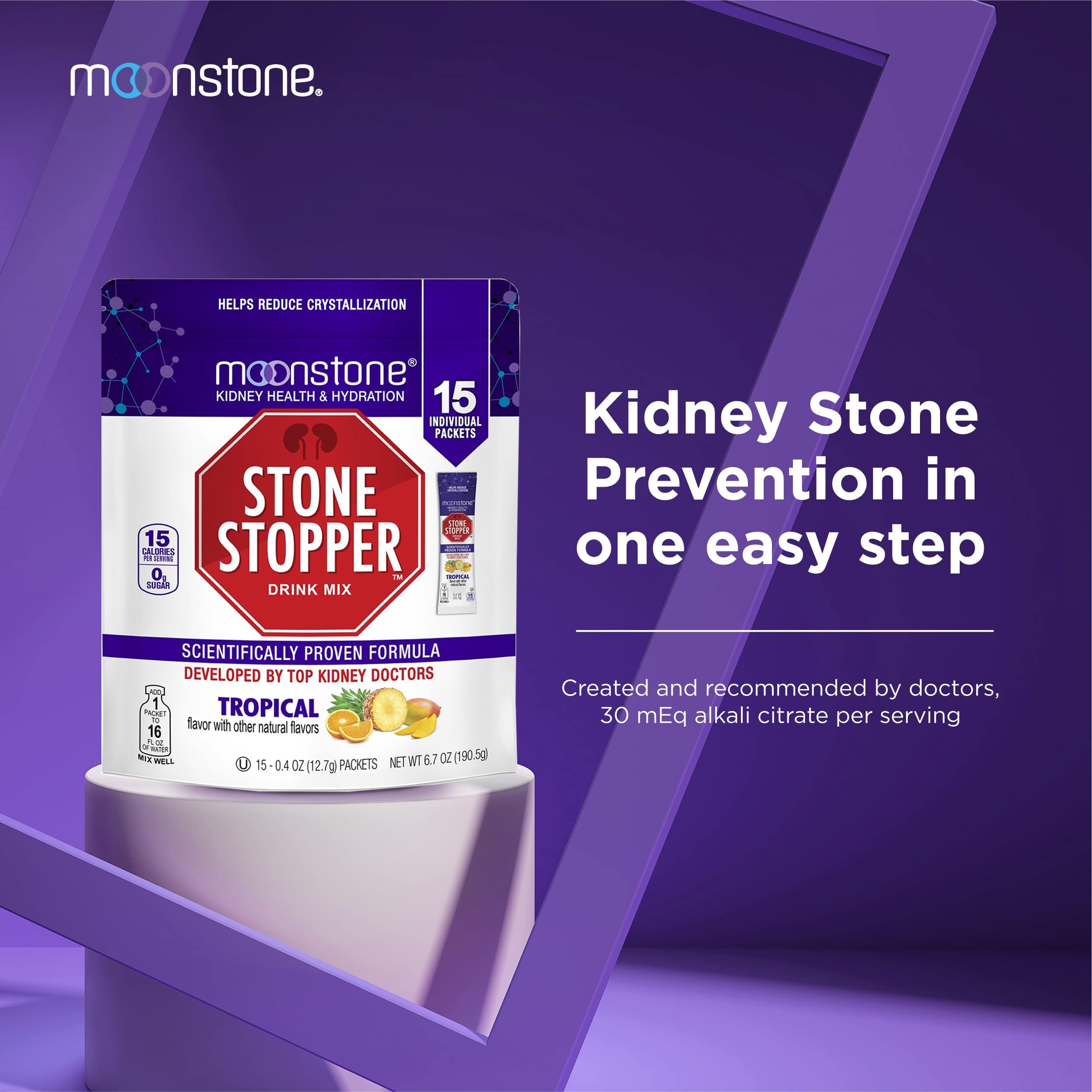 Moonstone Stopper Tropical sachet dissolving in water for easy daily use