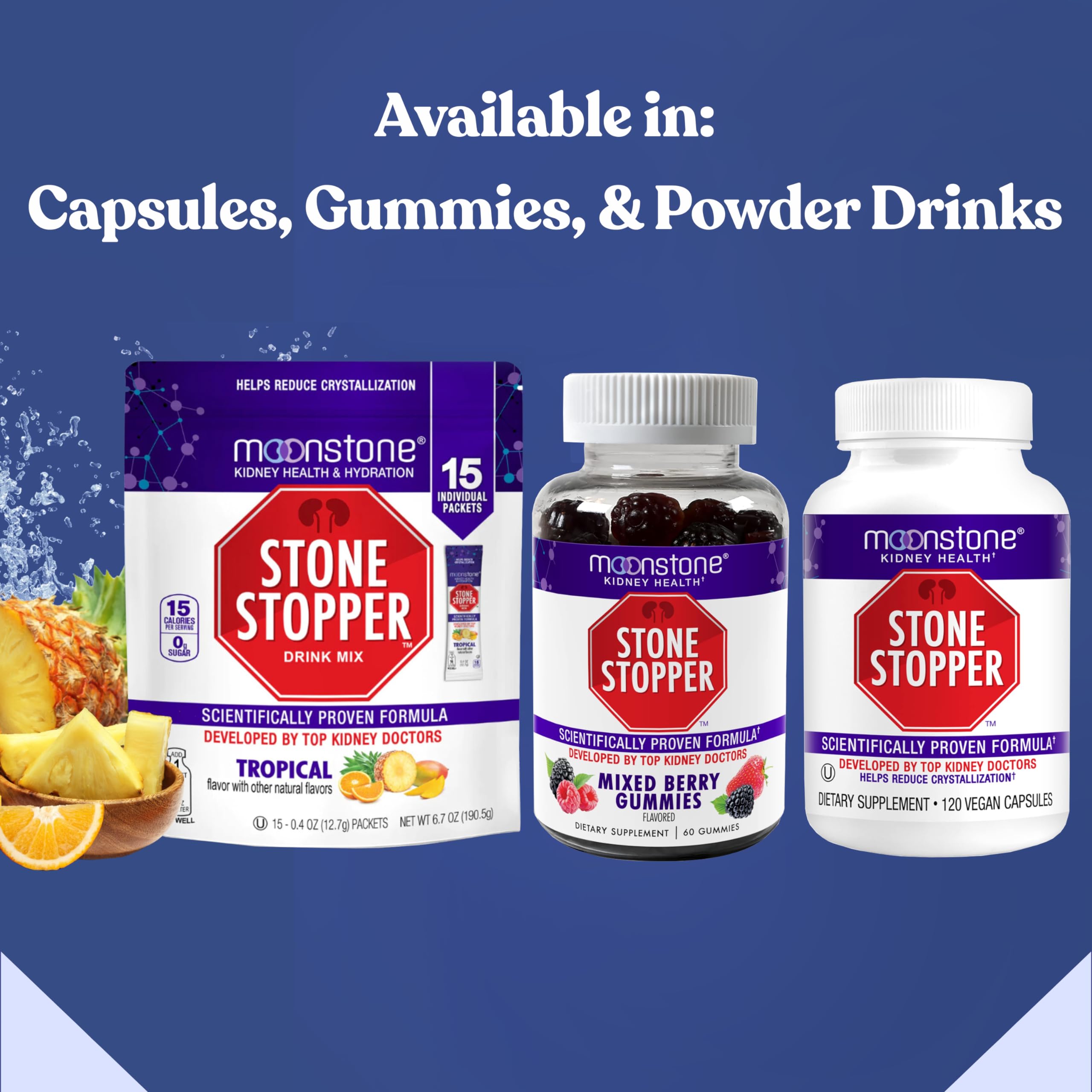 Moonstone two-month supply packaging for convenient daily use.