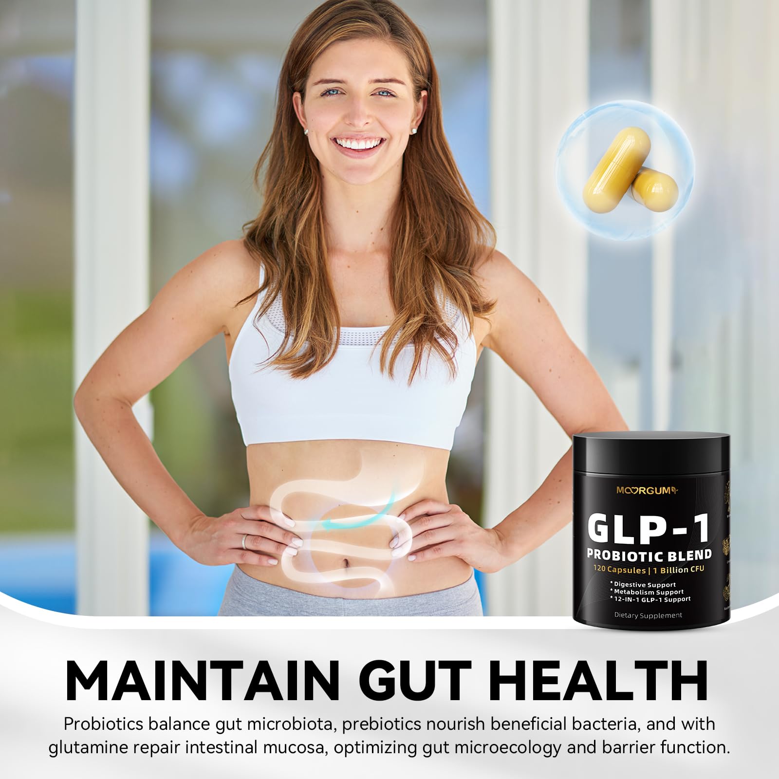 MOORGUMY GLP-1 prebiotic inulin highlighted as digestion support.